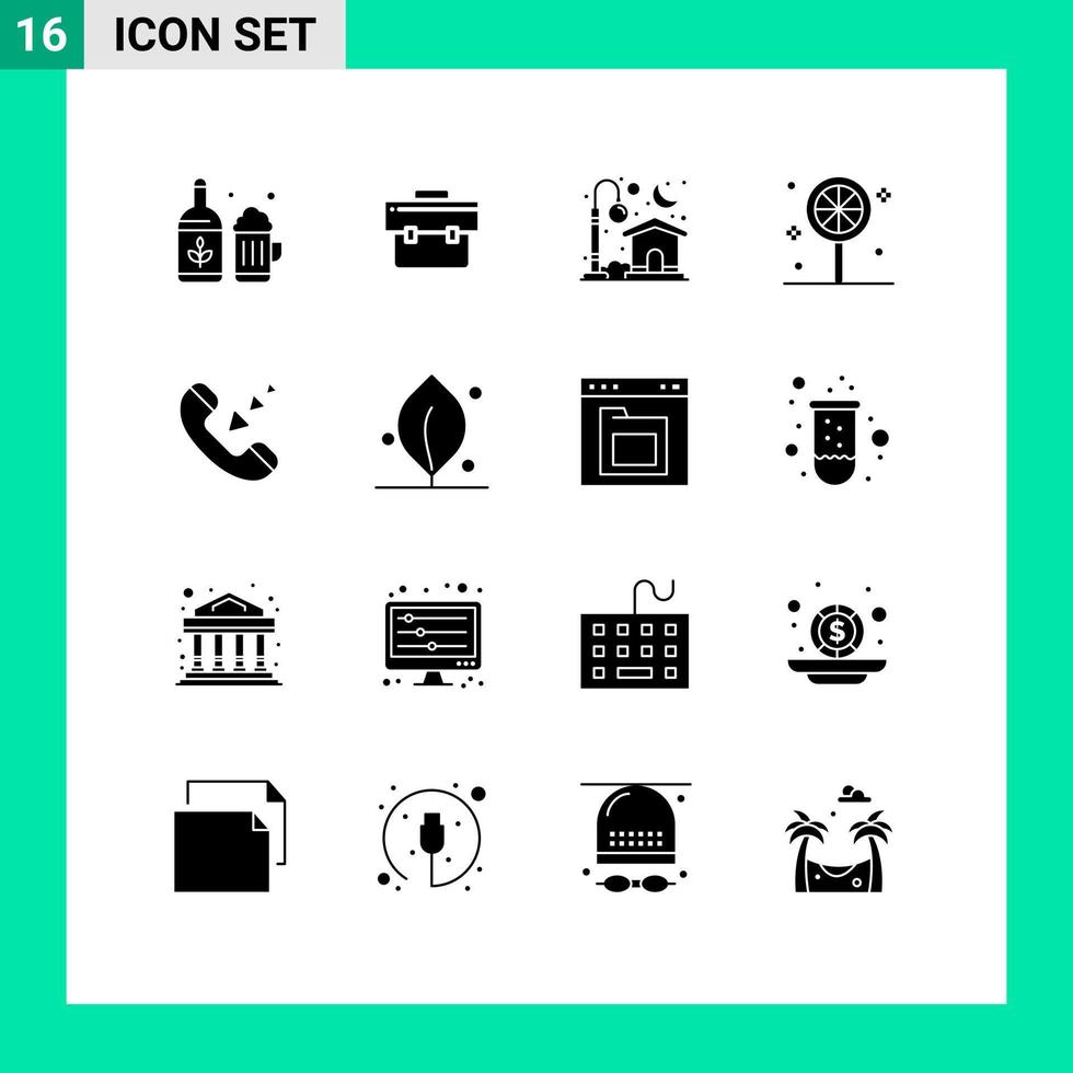 paquete de iconos de vectores de stock de 16 signos y símbolos de línea para elementos de diseño de vectores editables de dulces de vacaciones en casa de llamadas entrantes