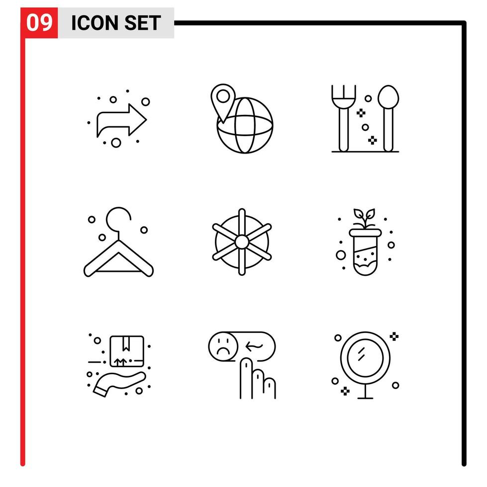 Universal Icon Symbols Group of 9 Modern Outlines of study agriculture thanksgiving wheel ship Editable Vector Design Elements