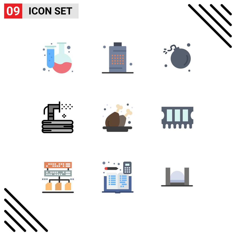 9 Universal Flat Colors Set for Web and Mobile Applications summer grass power flush meteor Editable Vector Design Elements
