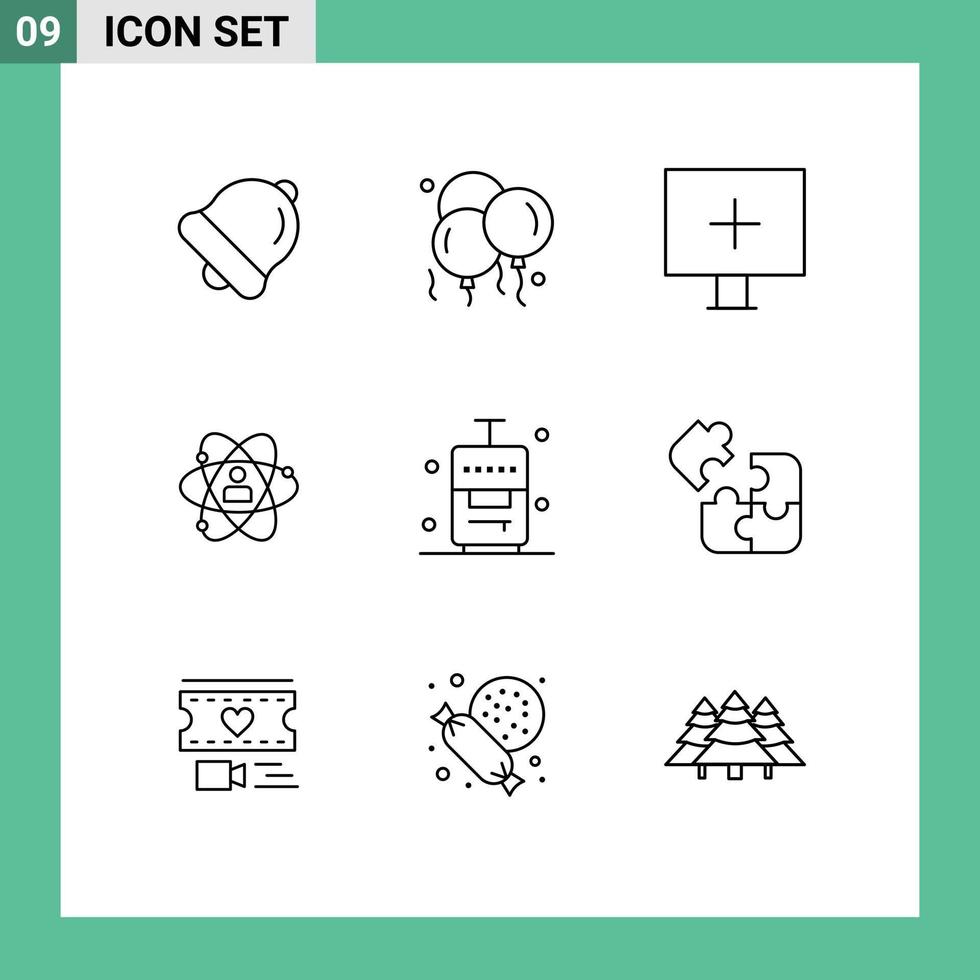 9 Outline concept for Websites Mobile and Apps talent personal alert person growth Editable Vector Design Elements