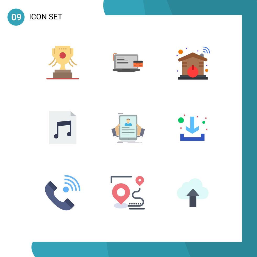 9 iconos creativos signos y símbolos modernos de contratación de elementos de diseño vectorial editables de audio del archivo de automatización del currículum vector