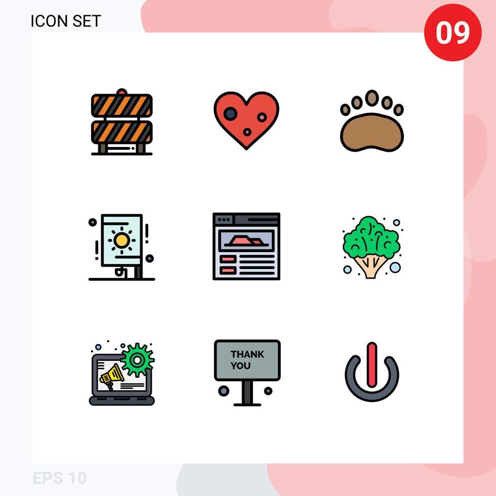 Set of 9 Modern UI Icons Symbols Signs for site fireworks badge festival zoology Editable Vector Design Elements