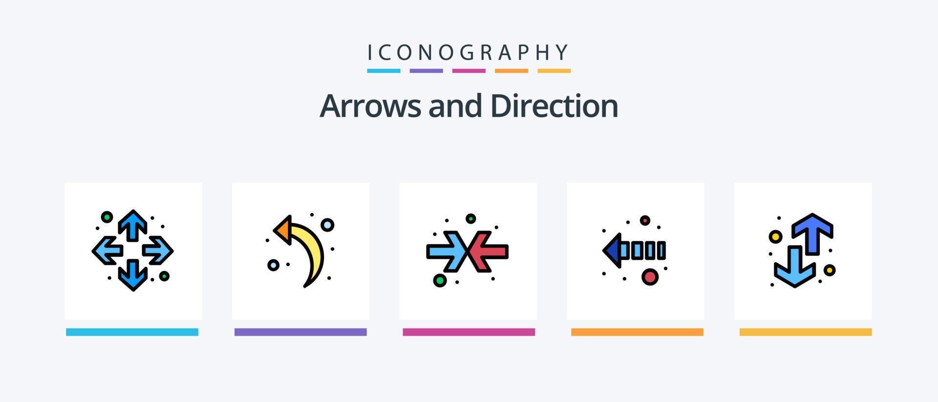 Arrow Line Filled 5 Icon Pack Including transfers. direction. arrow. up left. direction. Creative Icons Design vector