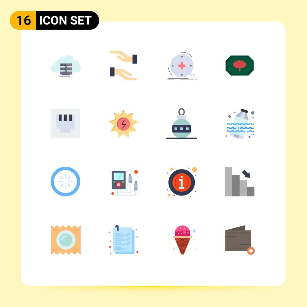 paquete de iconos de vector de stock de 16 signos y símbolos de línea para port bangla clínico bangladesh monograma telemedicina paquete editable de elementos creativos de diseño de vectores