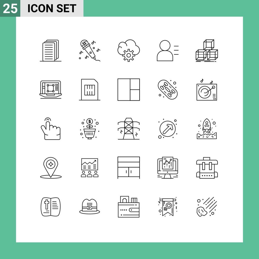Pack of 25 creative Lines of decrease box data stack arrange Editable Vector Design Elements