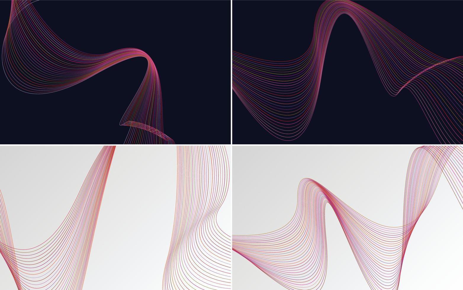 Wave curve abstract vector backgrounds for a unique and stylish design