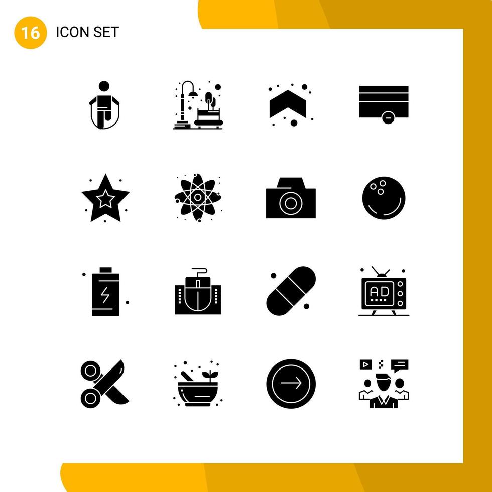 Set of 16 Modern UI Icons Symbols Signs for minus money park finance up Editable Vector Design Elements
