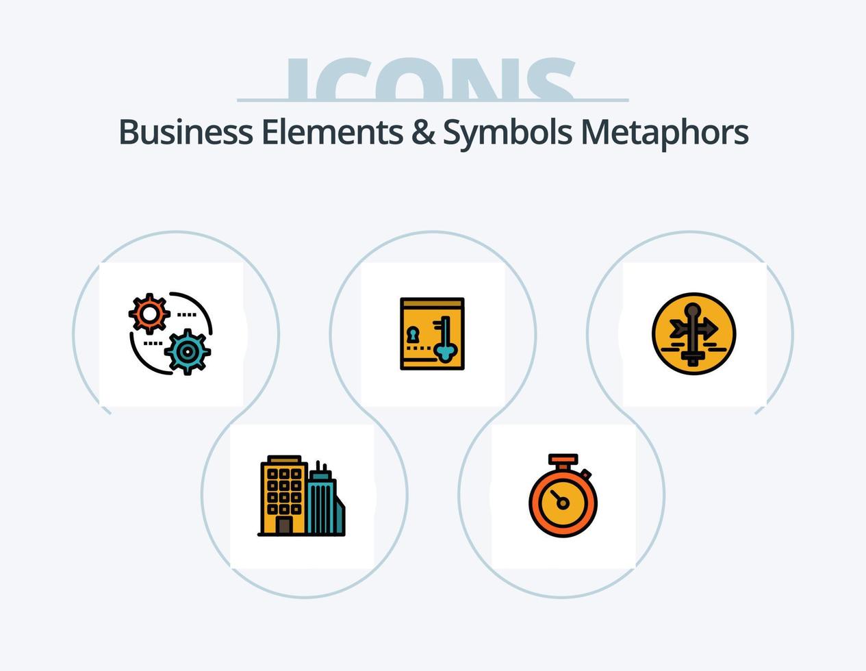 Business Elements And Symbols Metaphors Line Filled Icon Pack 5 Icon Design. law. badge. insurance. identity. id vector