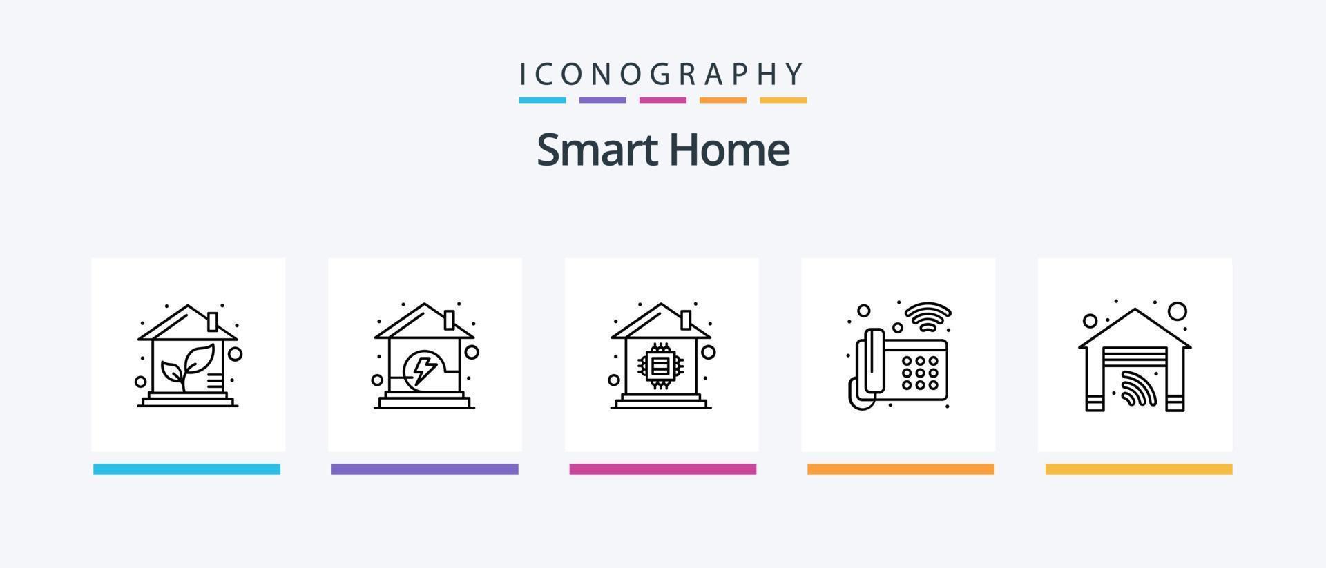 Smart Home Line 5 Icon Pack Including cam. record. call. monitoring. cctv. Creative Icons Design vector