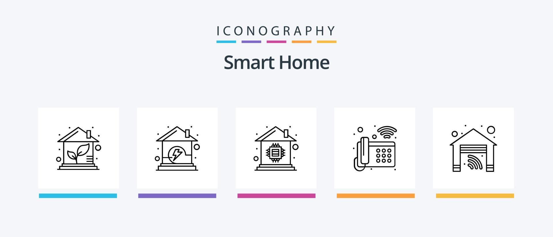 paquete de iconos de línea 5 de casa inteligente que incluye cámara. registro. llamada. supervisión. circuito cerrado de televisión diseño de iconos creativos vector