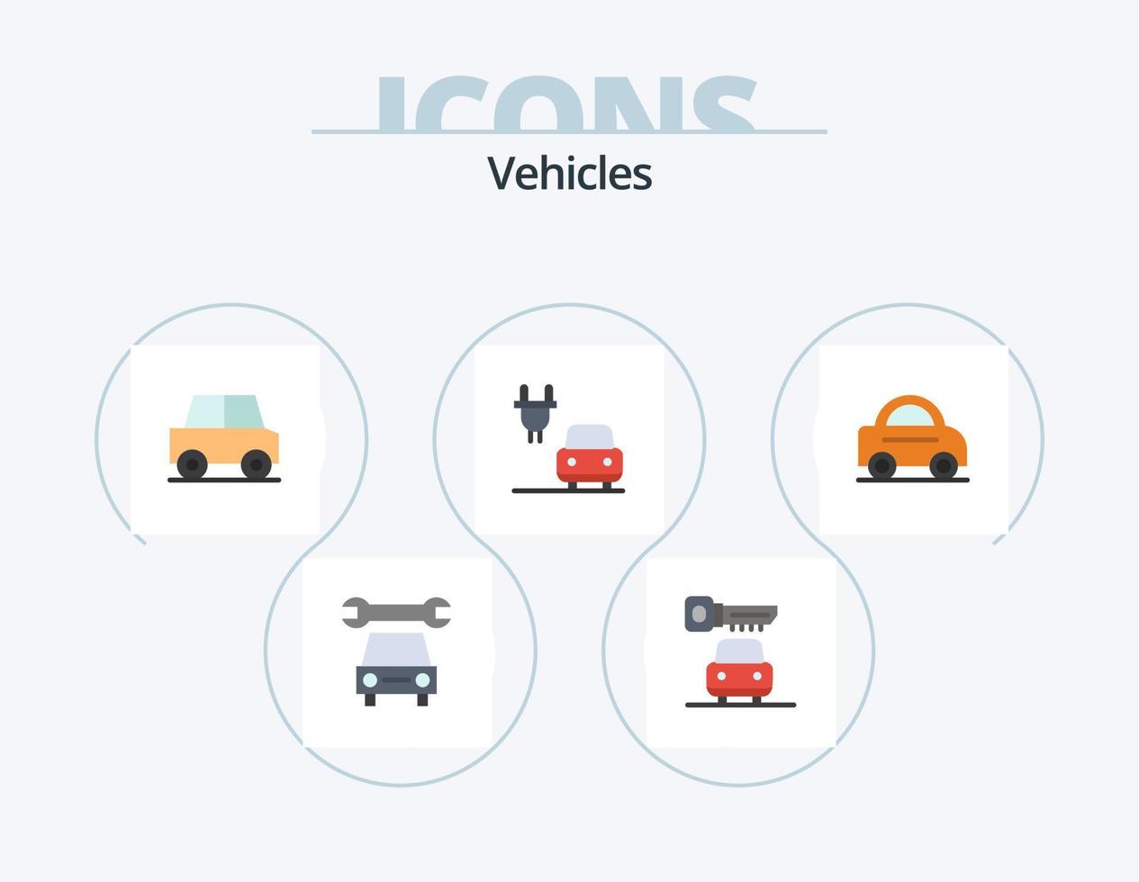 Vehicles Flat Icon Pack 5 Icon Design. . van. travel. vehicle. electric vector