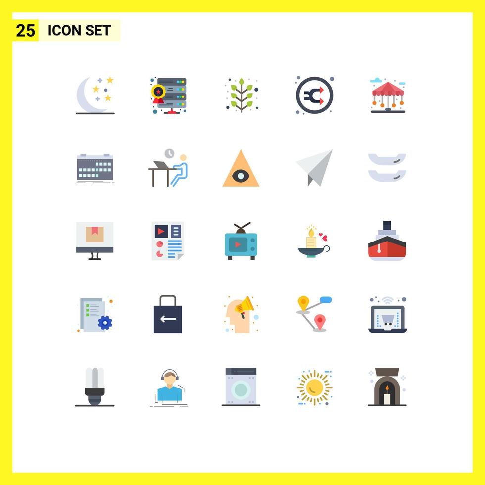 Mobile Interface Flat Color Set of 25 Pictograms of city shuffle fall random mix Editable Vector Design Elements