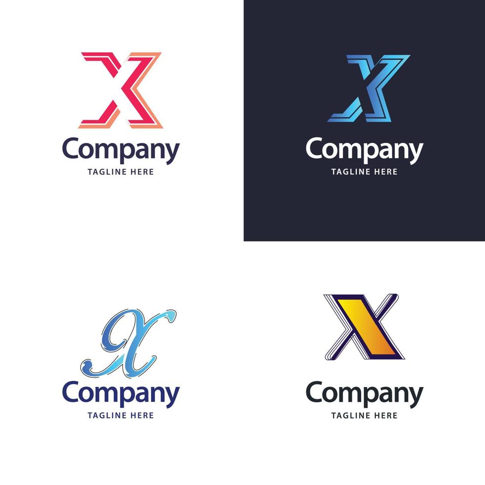 diseño de paquete de logotipo grande de letra x diseño de logotipos modernos y creativos para su negocio vector