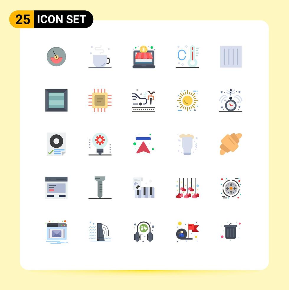 Pack of 25 Modern Flat Colors Signs and Symbols for Web Print Media such as laundry drip dry online shop clothing summer Editable Vector Design Elements
