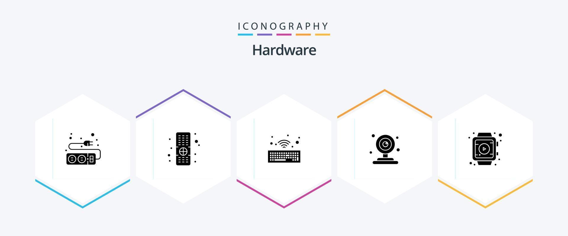 Hardware 25 Glyph icon pack including . watch. keyboard. smart watch. muslim vector