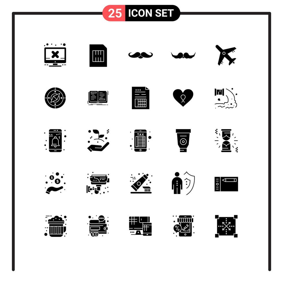 Universal Icon Symbols Group of 25 Modern Solid Glyphs of navigation travel phone airport male Editable Vector Design Elements