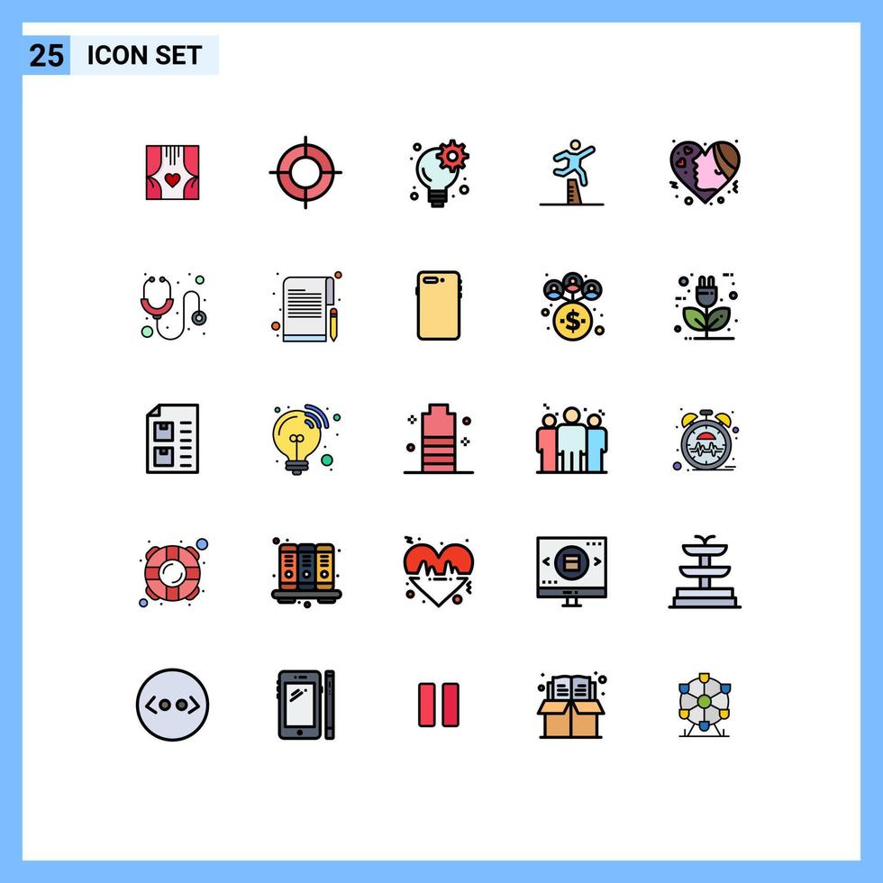 Set of 25 Modern UI Icons Symbols Signs for steeplechase runner travel jumping gear Editable Vector Design Elements