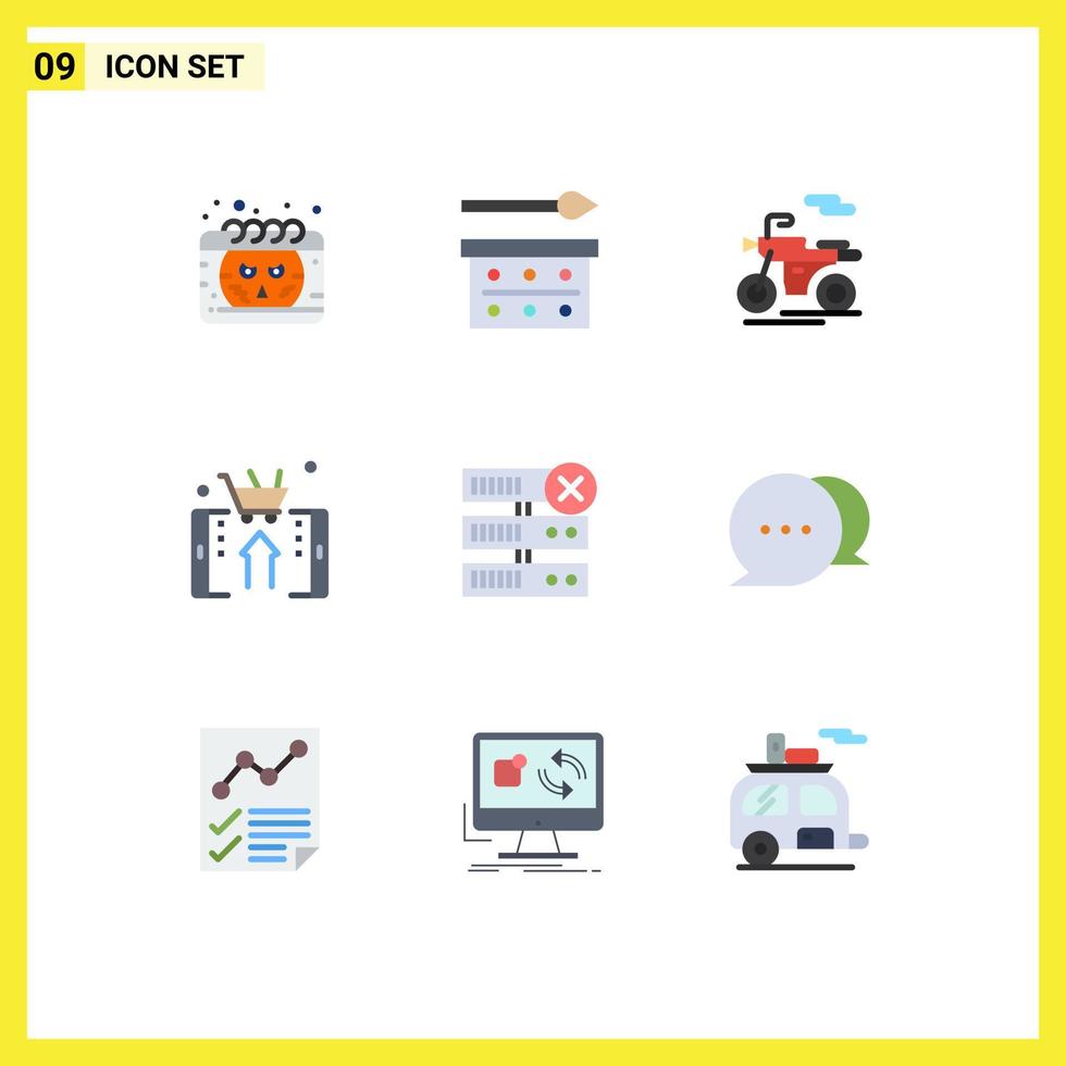 Universal Icon Symbols Group of 9 Modern Flat Colors of database shopping eye shadow palette shop mobile Editable Vector Design Elements