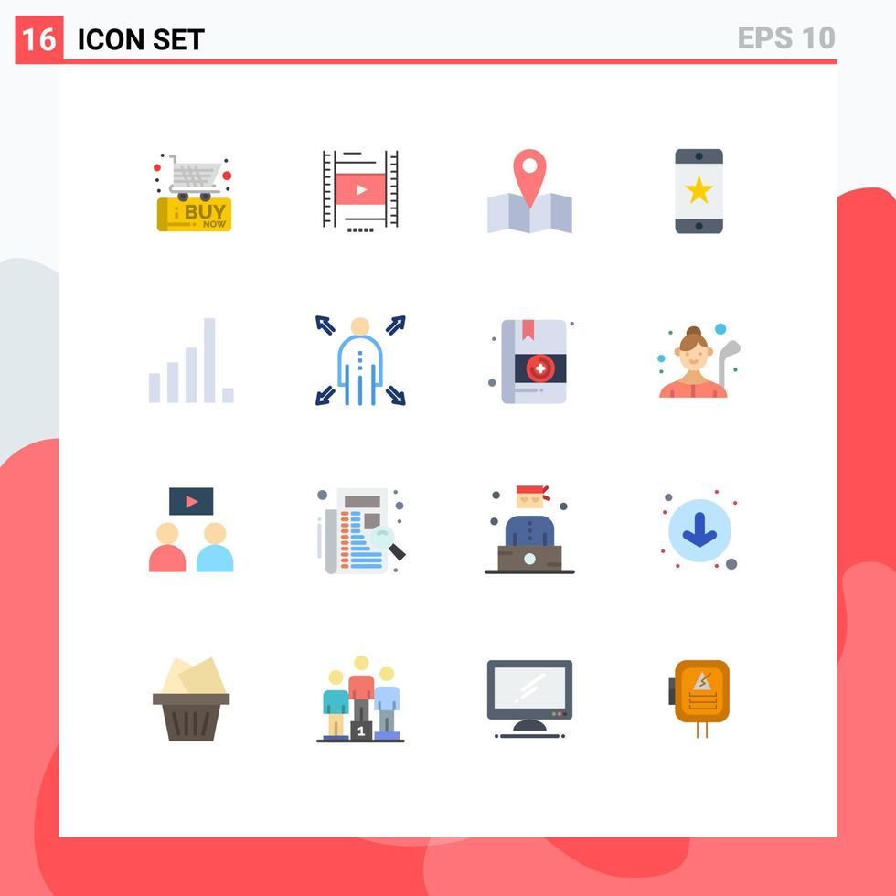 Stock Vector Icon Pack of 16 Line Signs and Symbols for signal connection location smartphone award Editable Pack of Creative Vector Design Elements