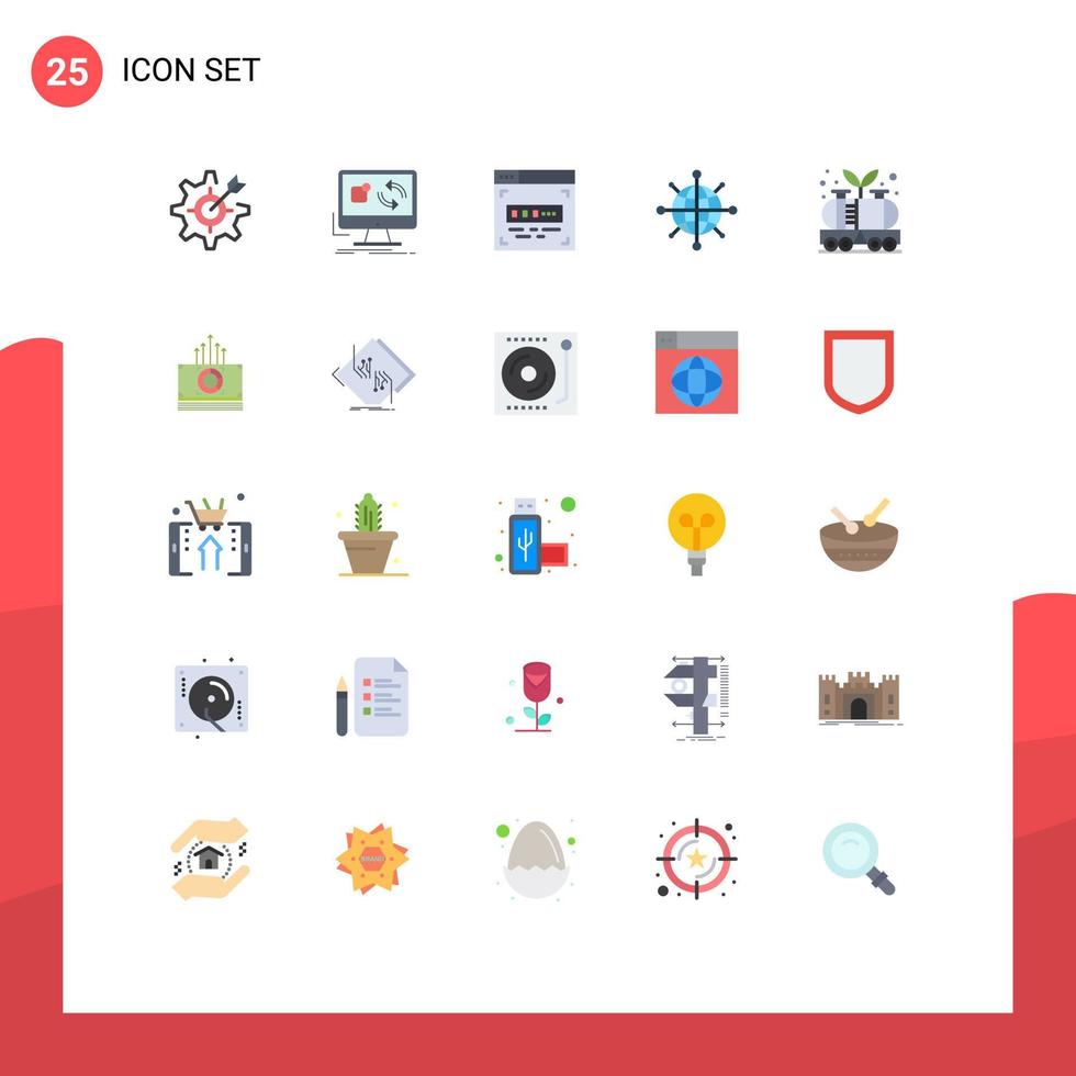 Stock Vector Icon Pack of 25 Line Signs and Symbols for industry server install network front end development Editable Vector Design Elements