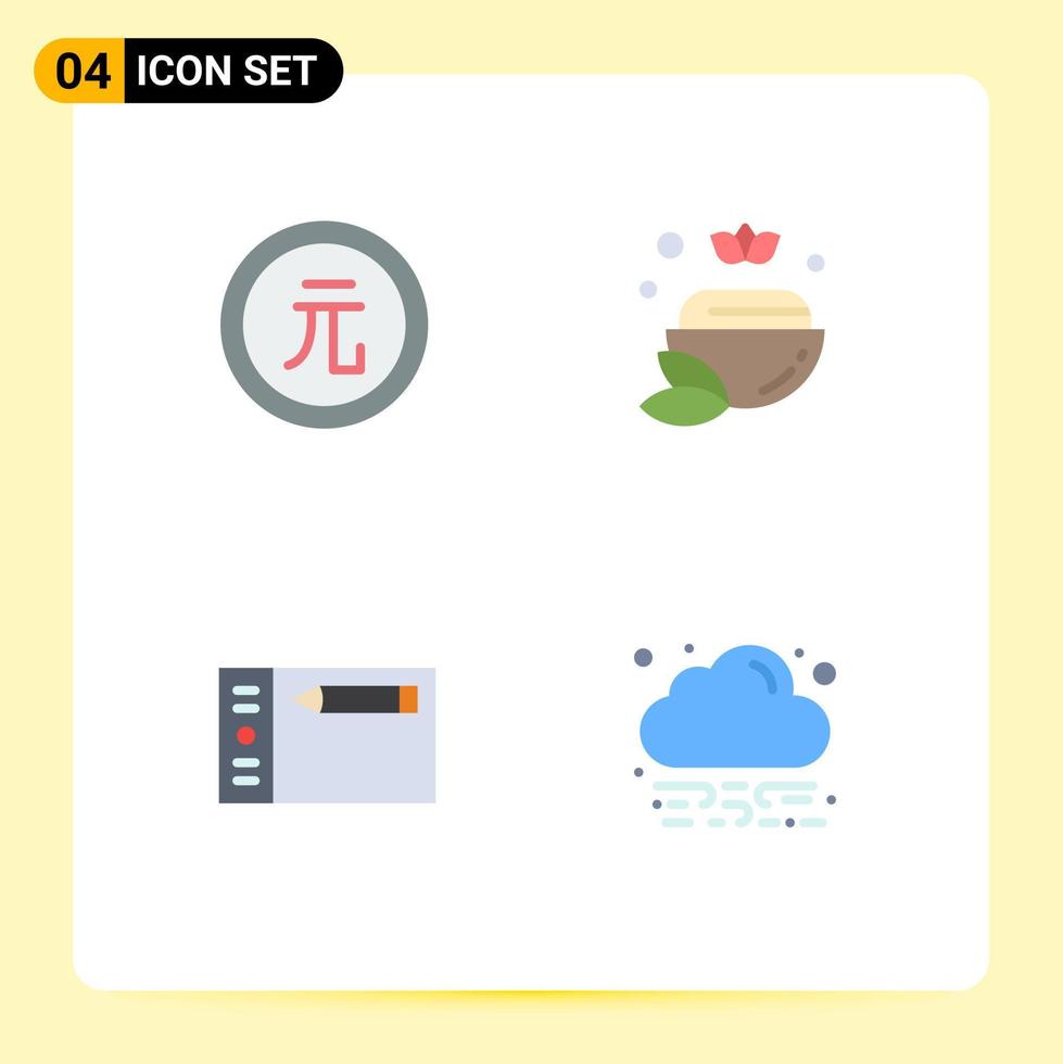 User Interface Pack of 4 Basic Flat Icons of business design finance bowl graphic Editable Vector Design Elements