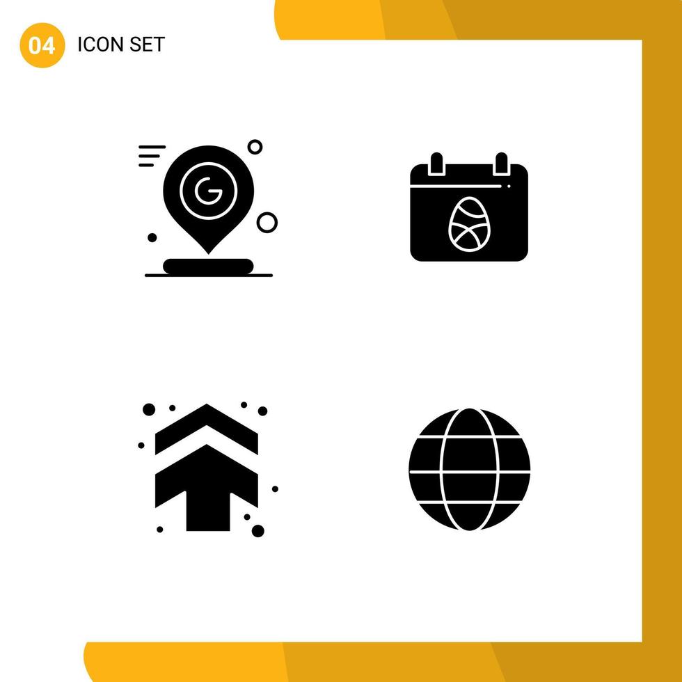 User Interface Solid Glyph Pack of modern Signs and Symbols of google arrow location egg up Editable Vector Design Elements