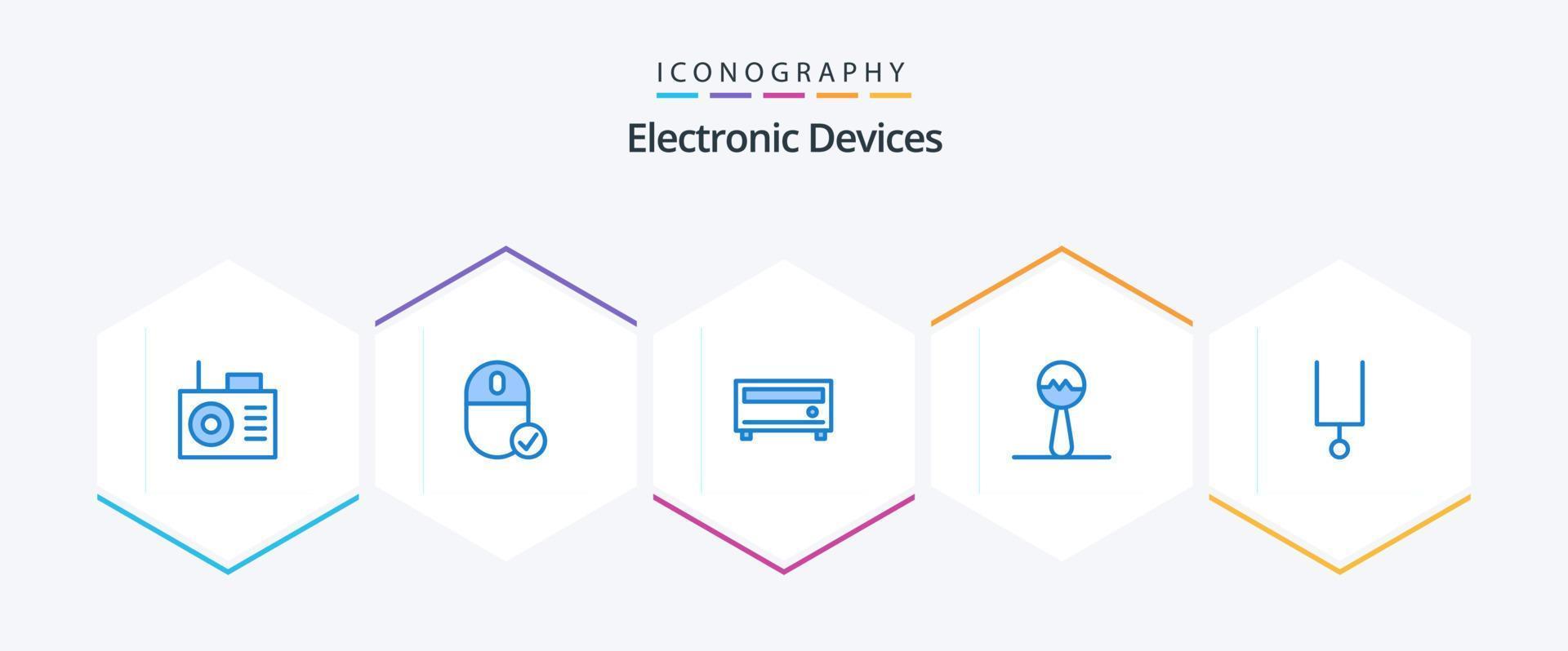 Devices 25 Blue icon pack including . tuning fork. media. music. music vector