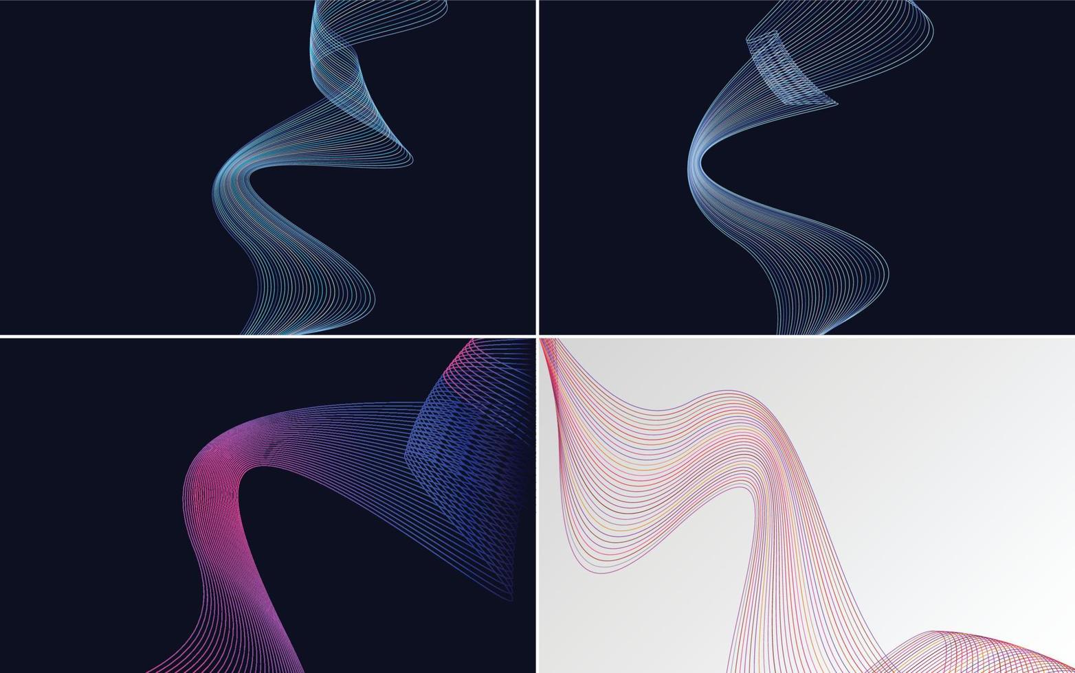 Wave curve abstract vector backgrounds for a contemporary and sleek look