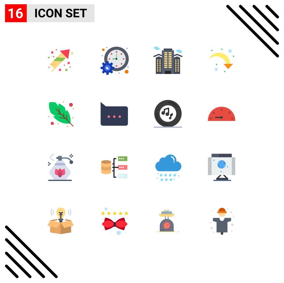 Set of 16 Modern UI Icons Symbols Signs for down reload time refresh work Editable Pack of Creative Vector Design Elements