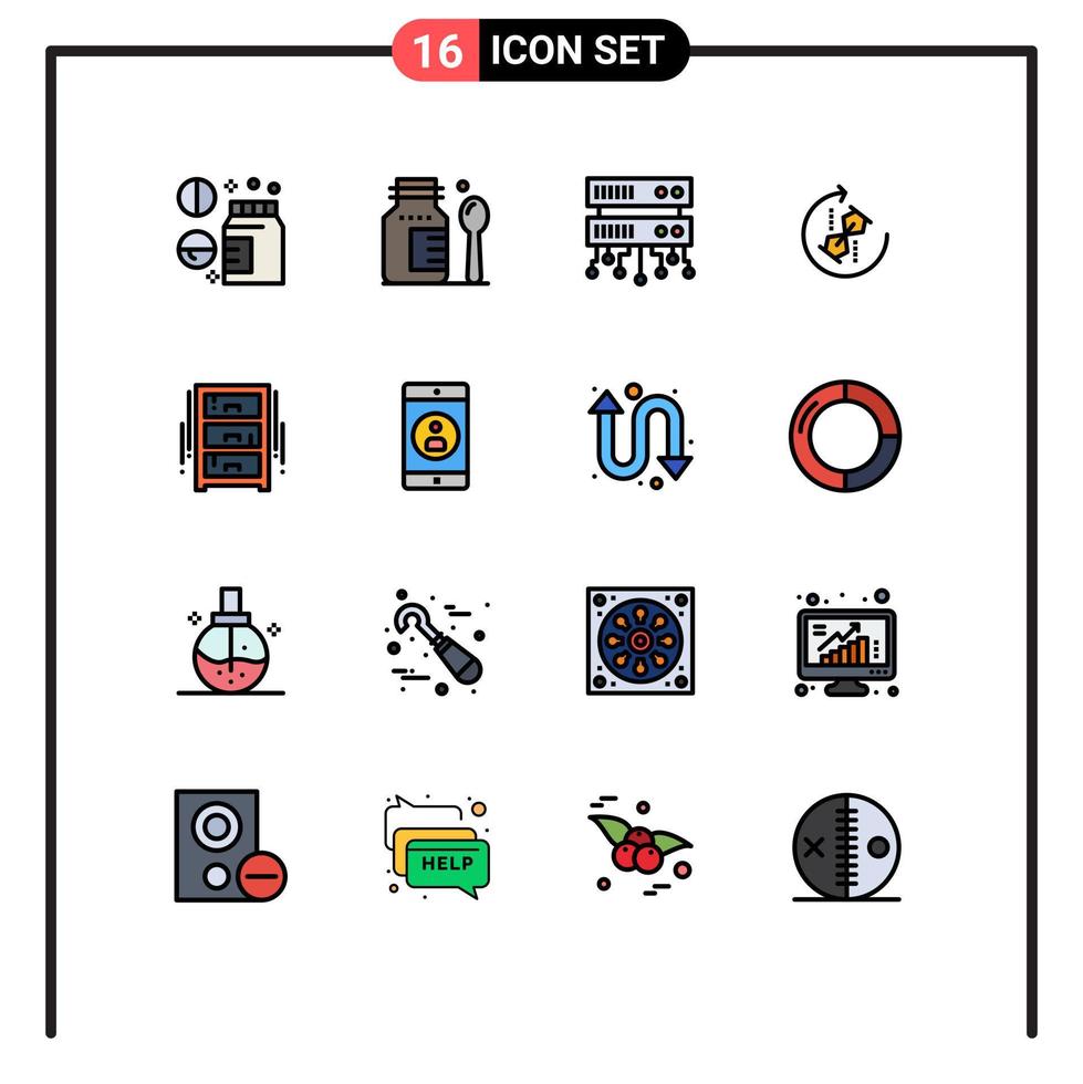 paquete de iconos de vector de stock de 16 signos y símbolos de línea para interior dibujar servidor compartido conjunto reciclar elementos de diseño de vector creativo editable