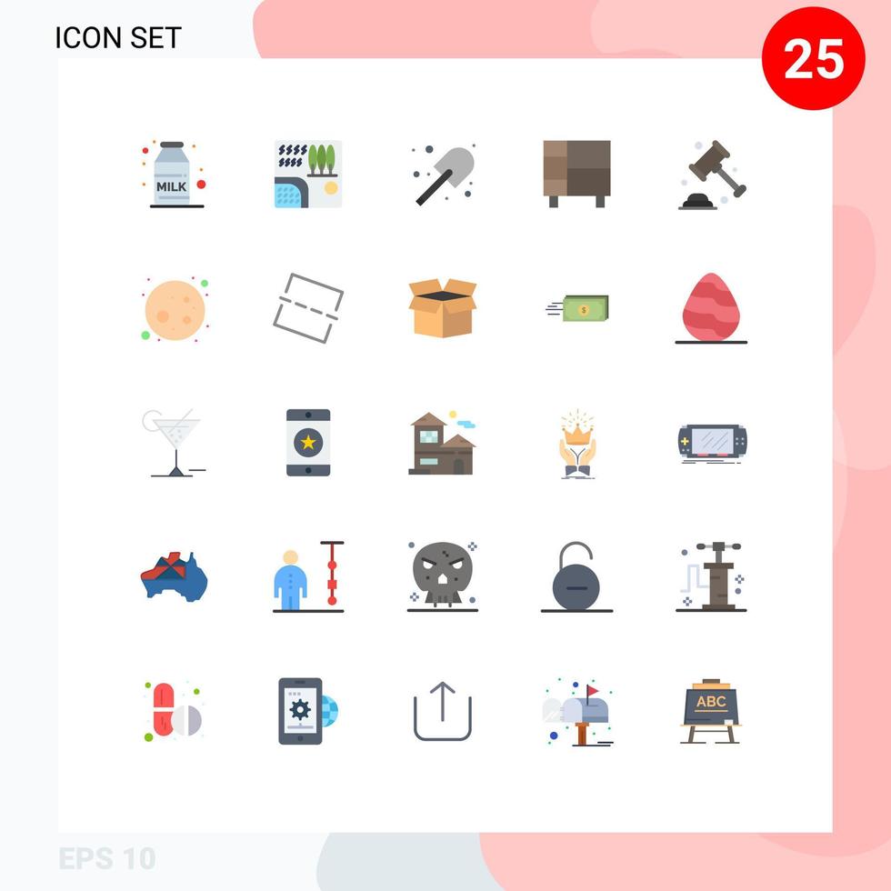 Universal Icon Symbols Group of 25 Modern Flat Colors of insurance house digging home ware appliances Editable Vector Design Elements