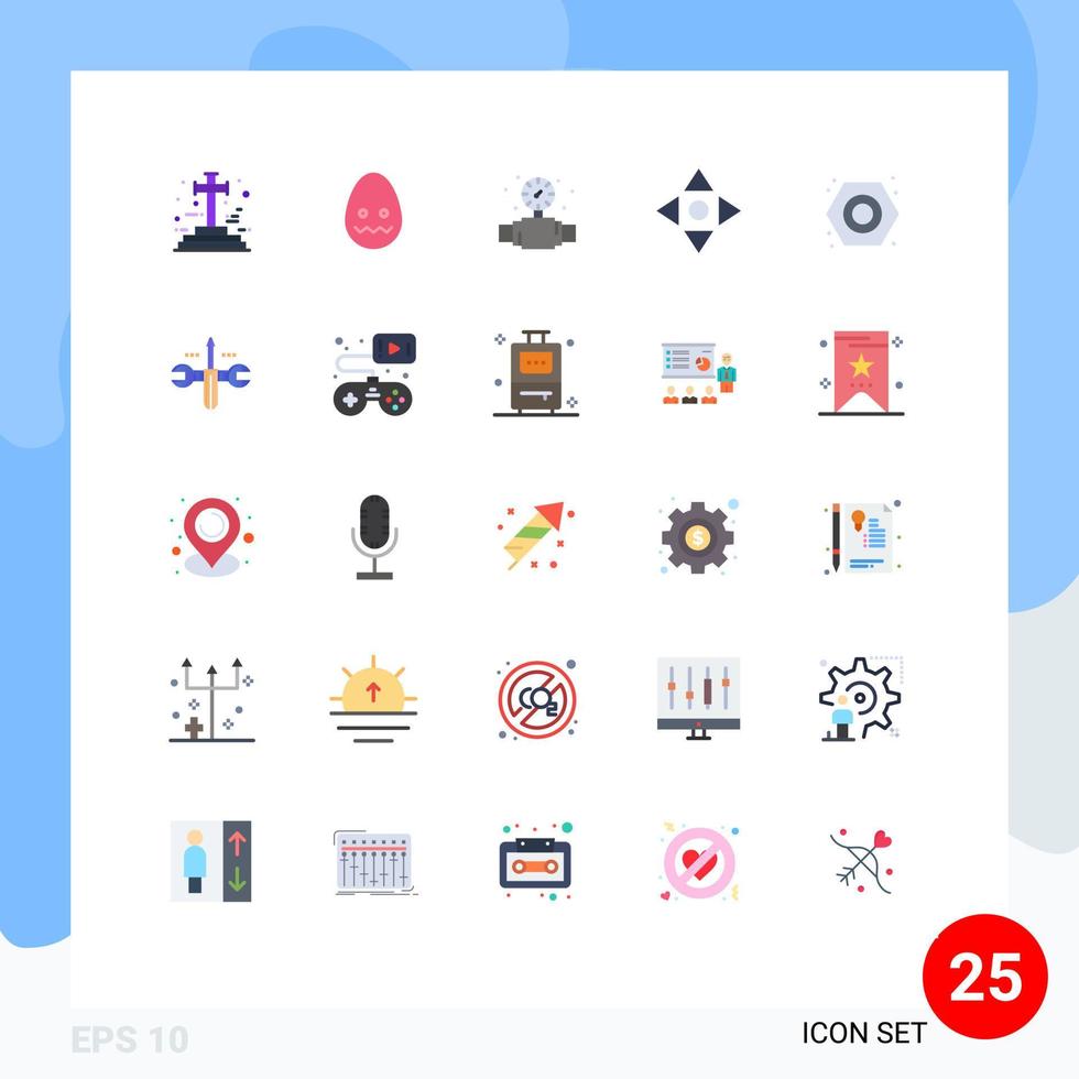 conjunto de 25 iconos de interfaz de usuario modernos signos de símbolos para fontanero indicador mecánico flecha de navegación elementos de diseño vectorial editables vector