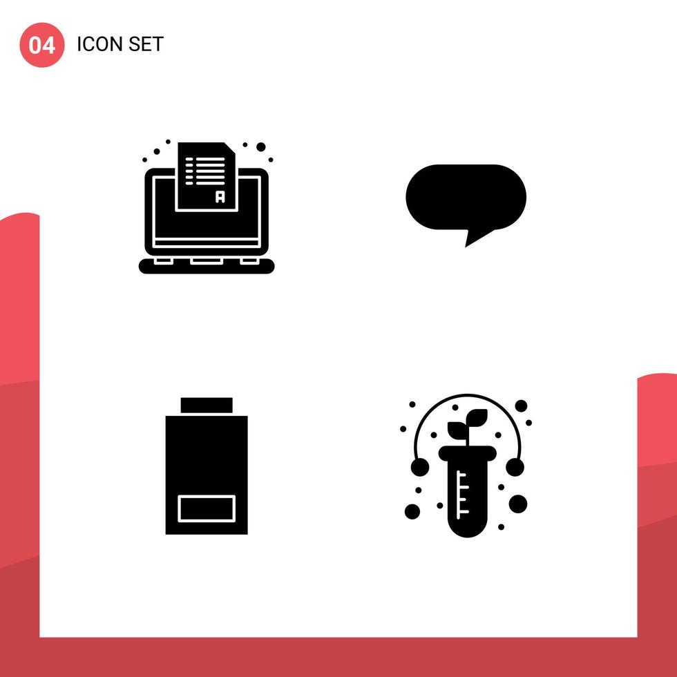 4 iconos creativos signos y símbolos modernos de dispositivos de examen cuestionario estado de chat elementos de diseño vectorial editables vector