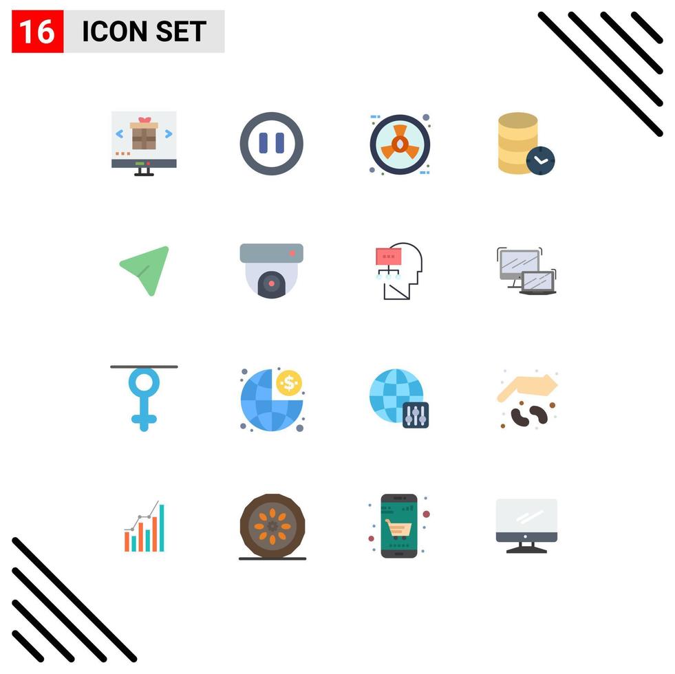 Concepto de 16 colores planos para sitios web móviles y aplicaciones flecha web servicio ecológico que aloja un paquete editable de elementos de diseño de vectores creativos