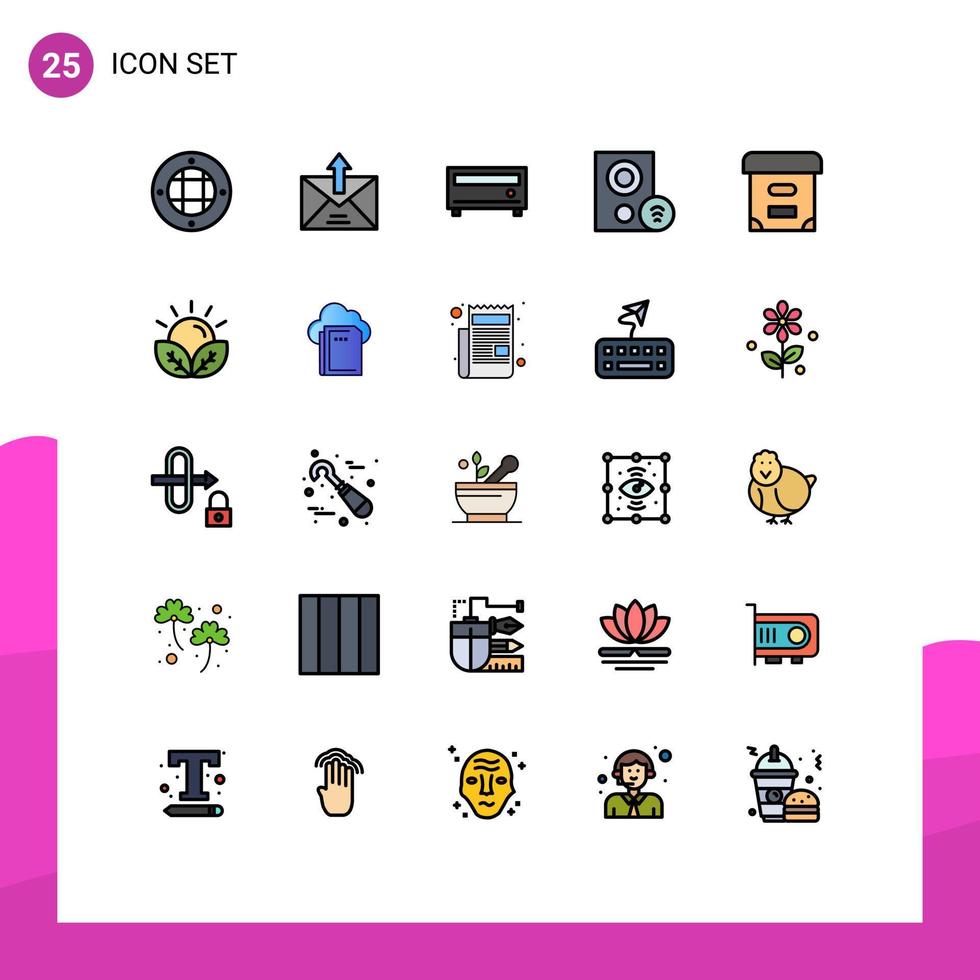 25 iconos creativos, signos y símbolos modernos de hardware de archivo enviados a computadoras de gadgets, elementos de diseño vectorial editables vector