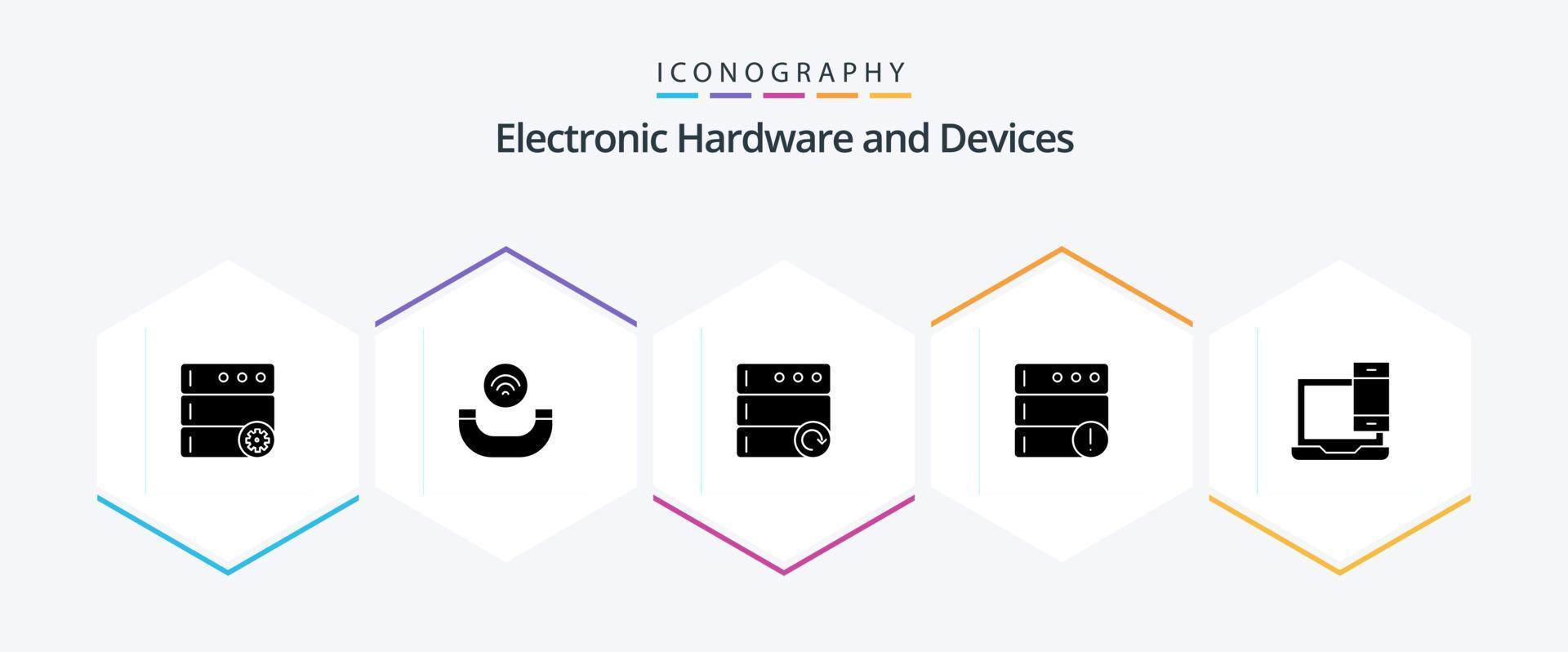 Devices 25 Glyph icon pack including . macbook. server. laptop. computer vector