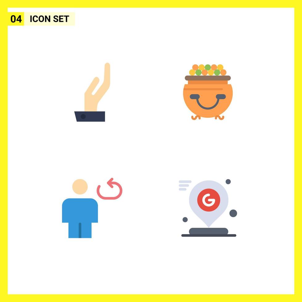 conjunto de 4 iconos planos vectoriales en cuadrícula para elementos de diseño vectorial editables en bucle vector