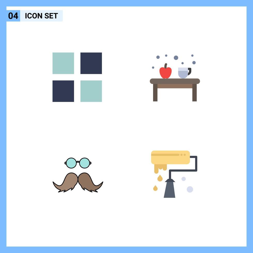 4 Creative Icons Modern Signs and Symbols of grid hipster coffee education male Editable Vector Design Elements