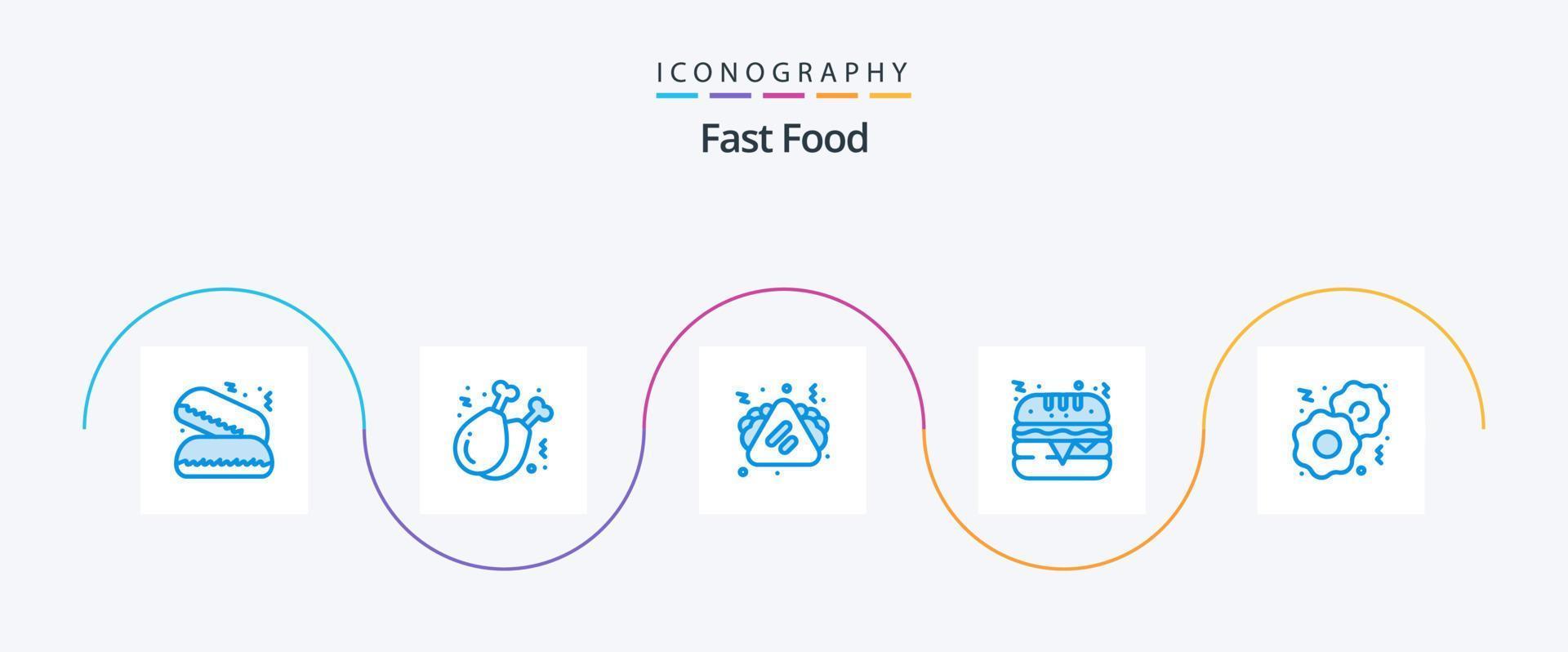 Fast Food Blue 5 Icon Pack Including . food. food. cookies. food vector