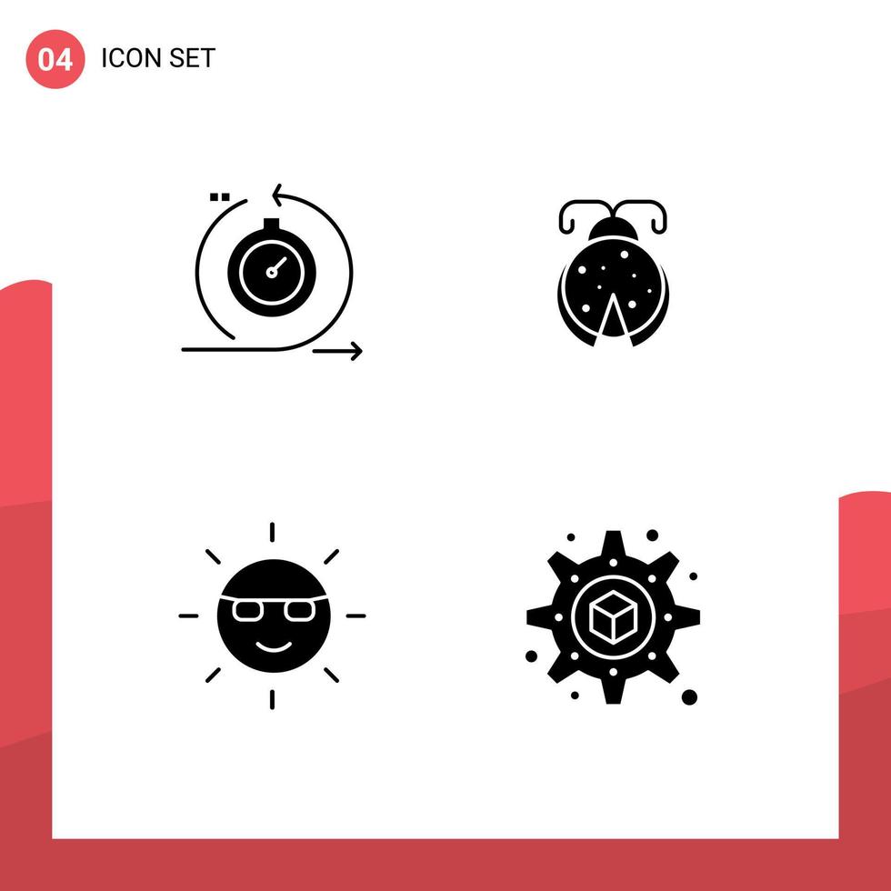 4 Creative Icons Modern Signs and Symbols of agile ecology fast bug green Editable Vector Design Elements