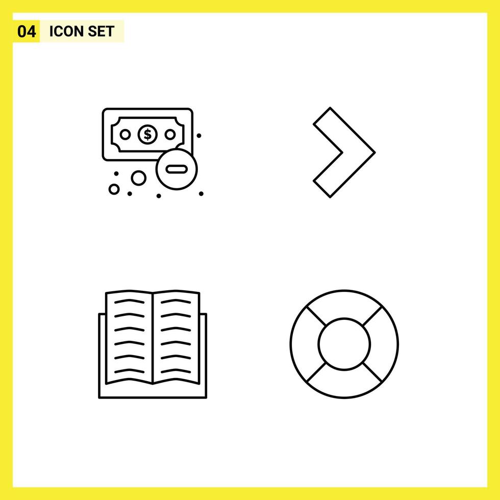 Group of 4 Filledline Flat Colors Signs and Symbols for business education outcome next float Editable Vector Design Elements