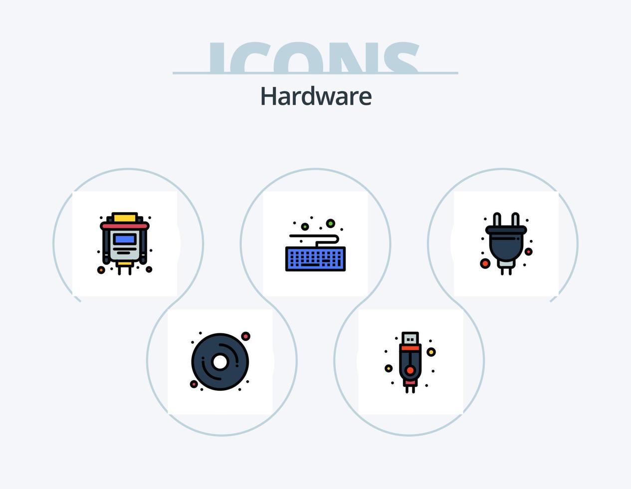 paquete de iconos lleno de línea de hardware 5 diseño de iconos. . Wifi. hardware. tecnología. hardware vector