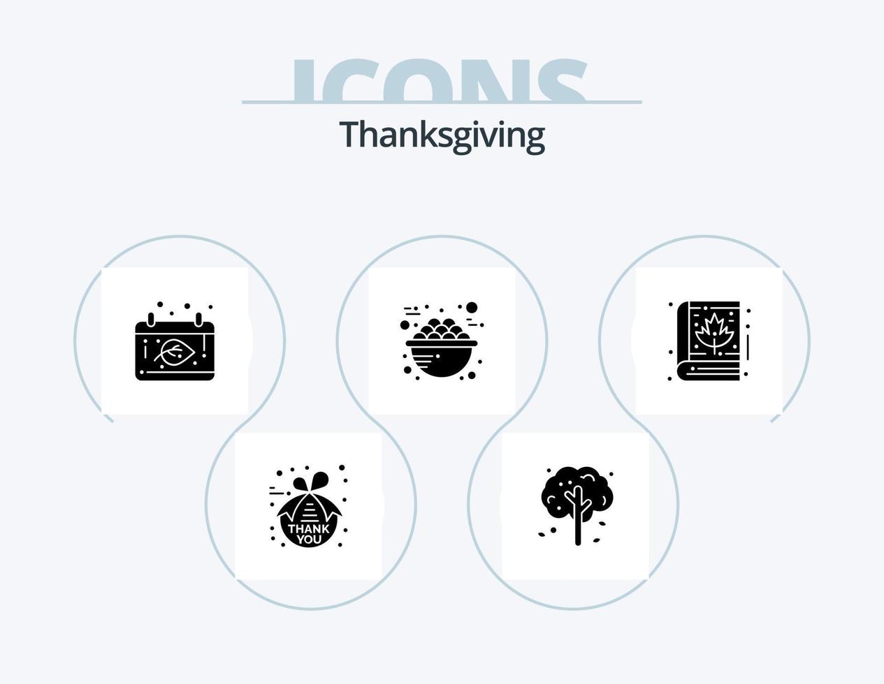 Thanksgiving Glyph Icon Pack 5 Icon Design. autumn. breakfast. autumn. porridge. bowl vector