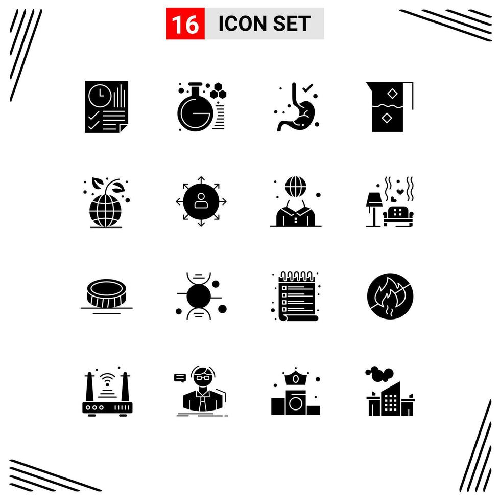 Stock Vector Icon Pack of 16 Line Signs and Symbols for earth day food study drink and Editable Vector Design Elements