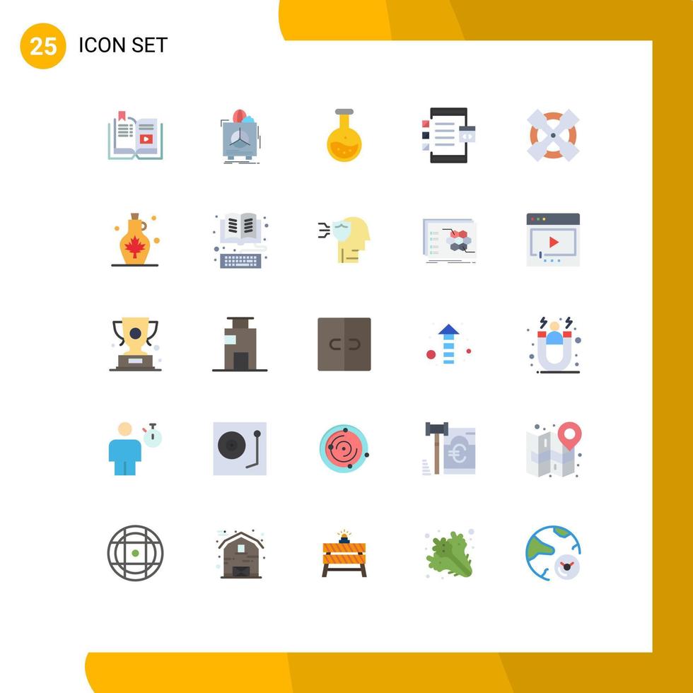 Set of 25 Modern UI Icons Symbols Signs for develop app warranty education science Editable Vector Design Elements