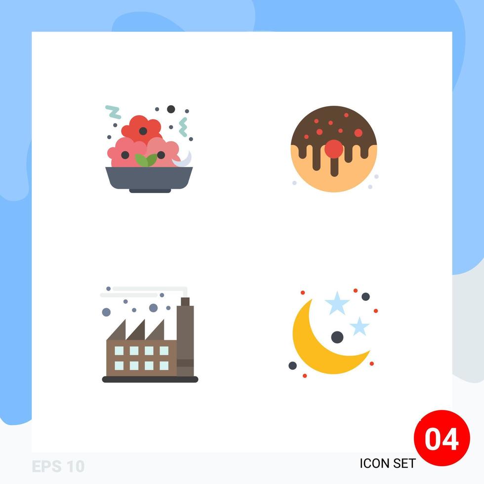 Universal Icon Symbols Group of 4 Modern Flat Icons of fast digital nugget doughnut economy Editable Vector Design Elements