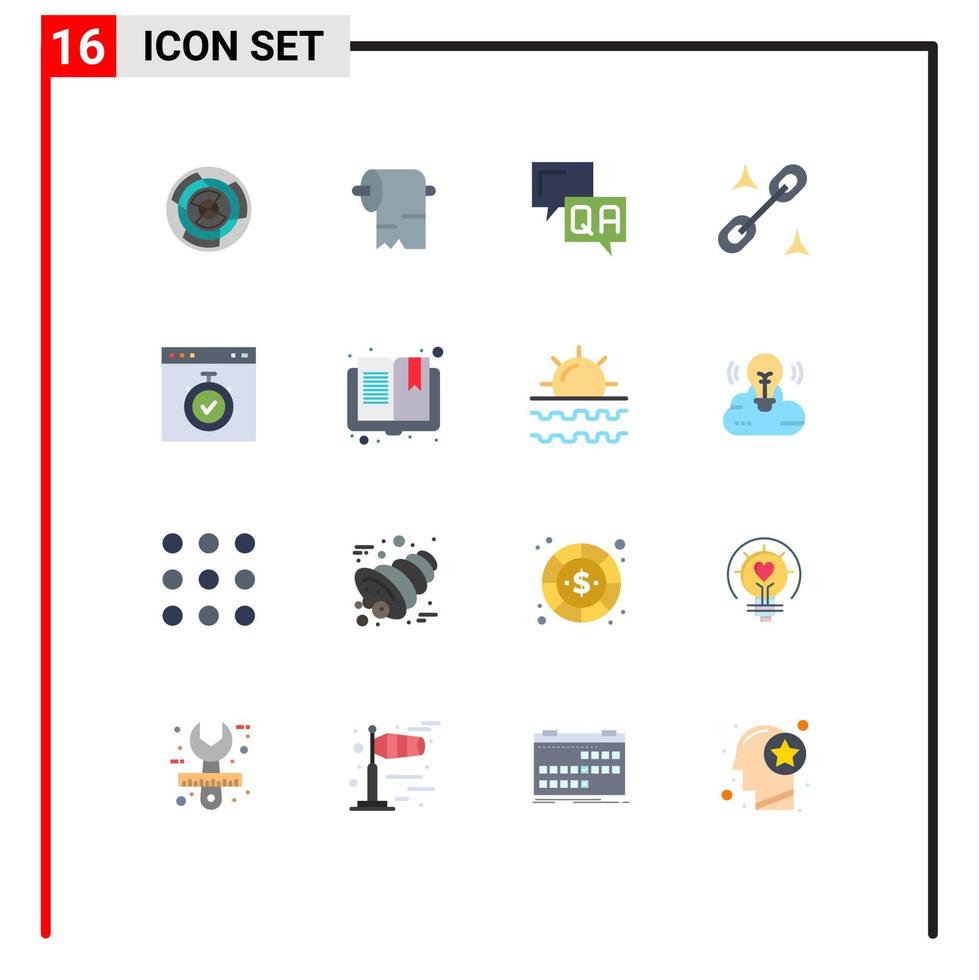 16 Creative Icons Modern Signs and Symbols of browser office paper clip help Editable Pack of Creative Vector Design Elements