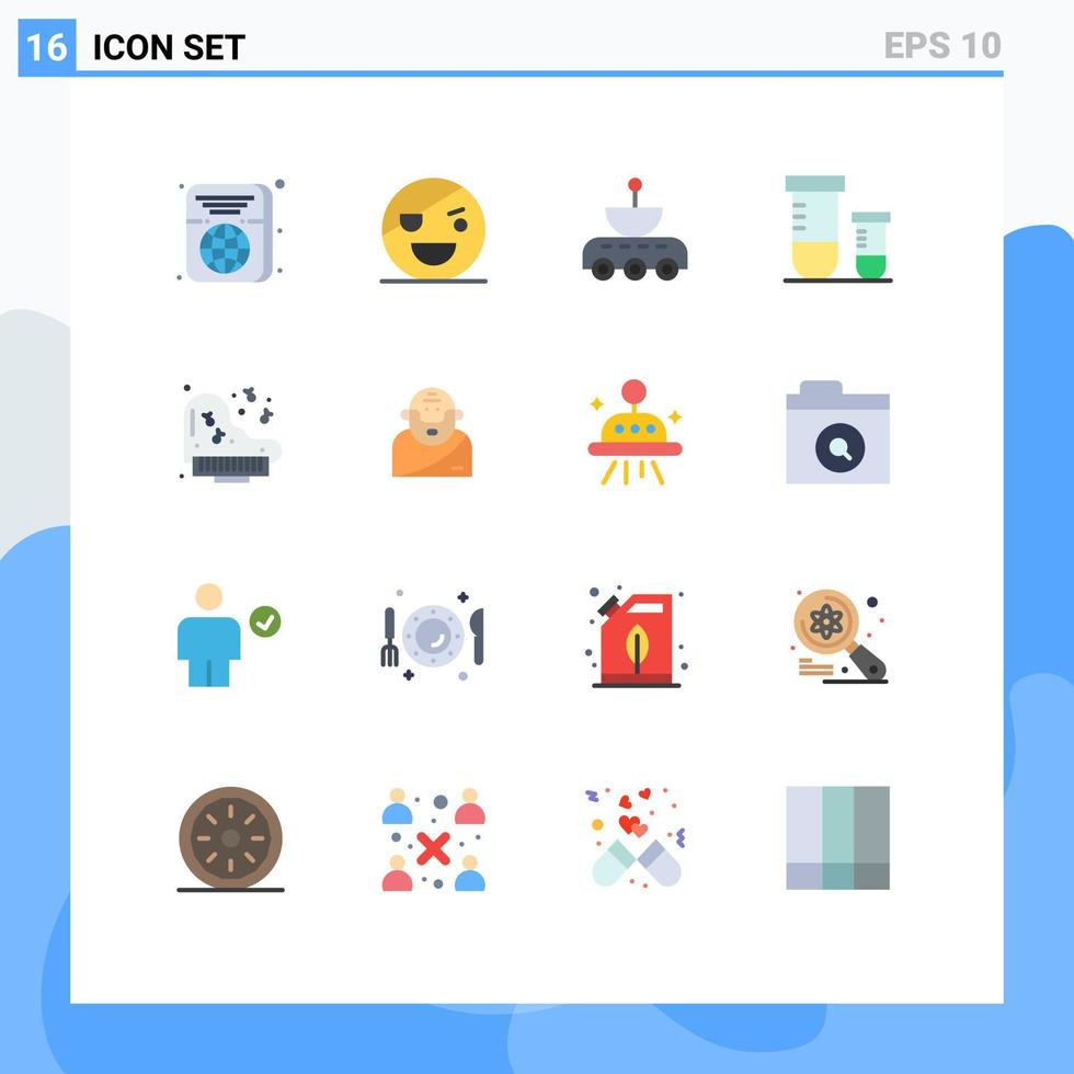 16 Universal Flat Colors Set for Web and Mobile Applications space s scary potion signal Editable Pack of Creative Vector Design Elements