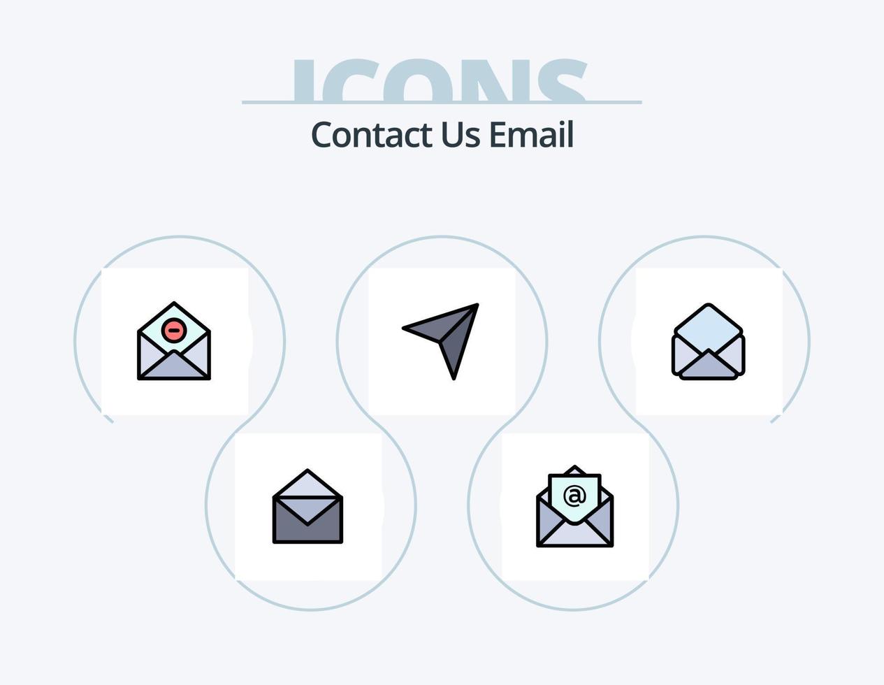 Email Line Filled Icon Pack 5 Icon Design. open. mail. mail. text. mail vector