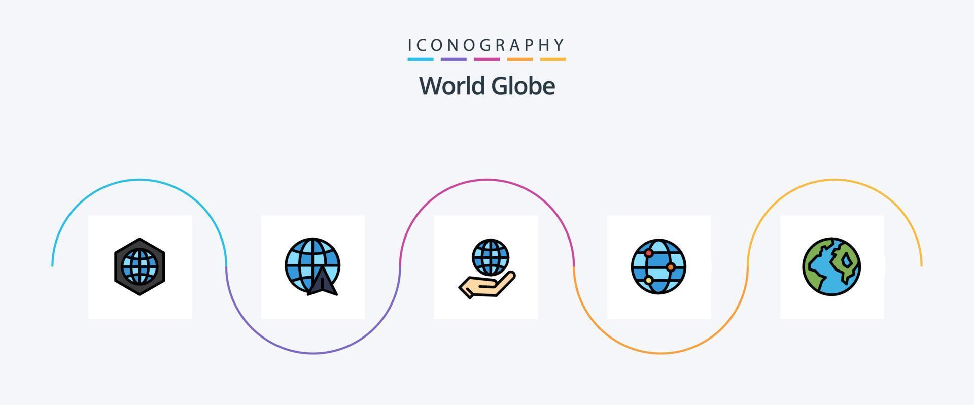 Globe Line Filled Flat 5 Icon Pack Including . globe. globe. earth. travel vector